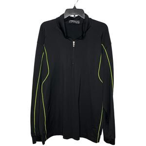 Nike Golf Men Black Quarter Zip Pullover XL Yellow Accents